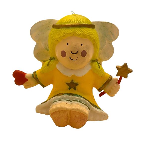 Vintage Hand Painted Little Girl Angels (Set of 3) 4" Tall Christmas Ornaments - Picture 5 of 15